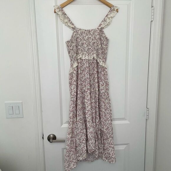 And Now This Women's Floral Tiered Lace-Trim Midi Dress Size M - Picture 5 of 5